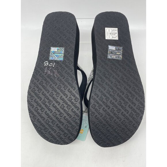 Cali By Skechers Womens Yoga Foam Rhinestone Embellished Flip Flops Black Size 9 - Picture 6 of 7